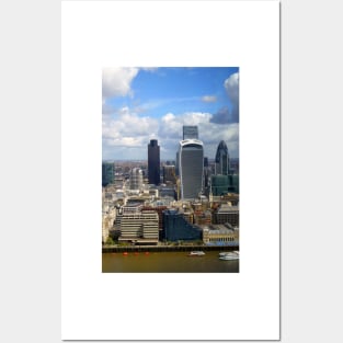 London City Skyline Cityscape England Posters and Art